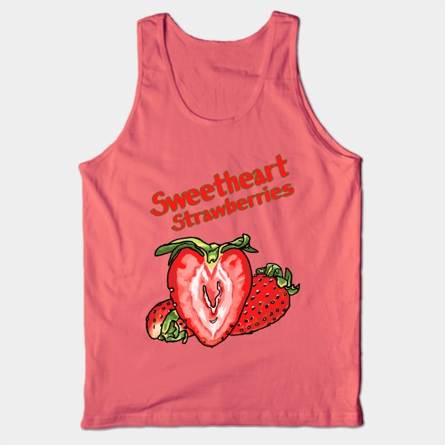 Sweetheart Strawberries Tank Top by KColeman